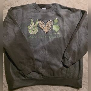 Peace Love Grinch Bleached Sweatshirt Size XL